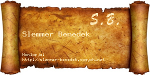 Slemmer Benedek névjegykártya